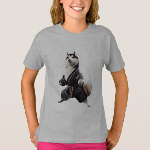 Husky Dog kennt Karate, Husky Dog Karate Player T-Shirt