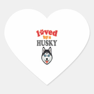 Husky Dog Lover Herz-Aufkleber