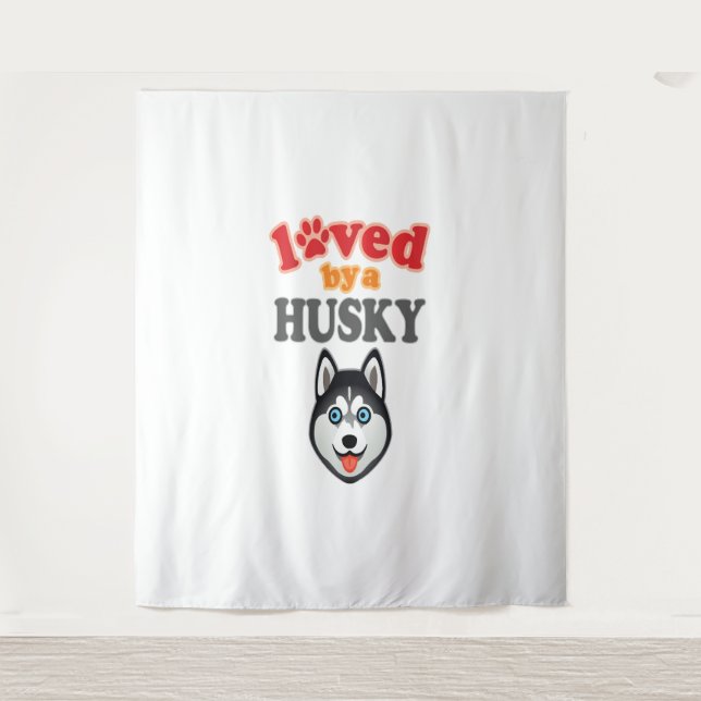 Husky Dog Lover Wandteppich (Vorderseite)