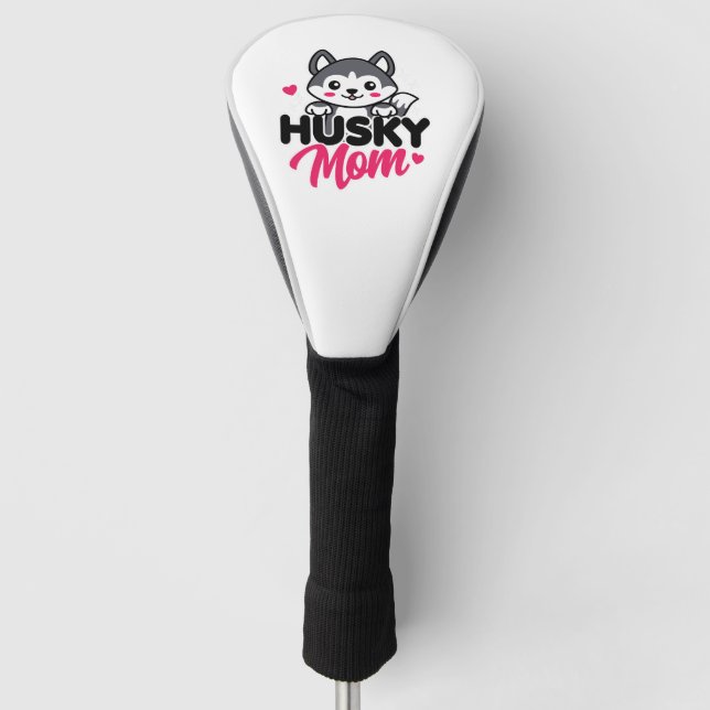Husky Dog Mama Niedlich Kawaii Design Golf Headcover (Vorderseite)