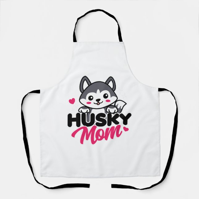 Husky Dog Mama Niedlich Kawaii Design Schürze (Vorderseite)