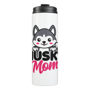 Husky Dog Mama Niedlich Kawaii Design Thermosbecher