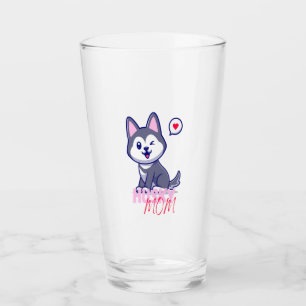 Husky Dog Mama Niedlich Kawaii Welppy Glas