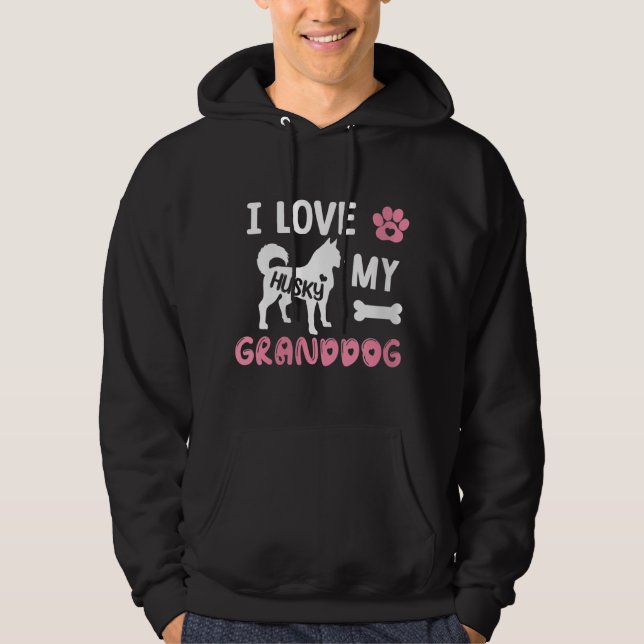 Husky Dog Oma gibt meiner Liebe meinen Großhund Hu Hoodie (Vorderseite)