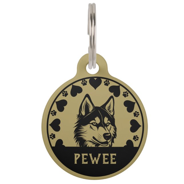 Husky Dog Pet Owner Haustiermarke (Vorderseite)