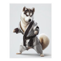 Husky Dog Play Karate, Karate Champion Husky Dog