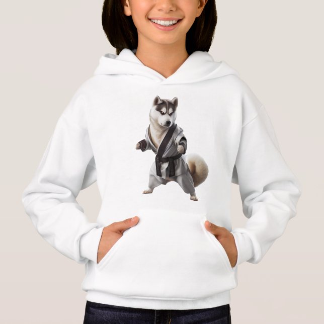 Husky Dog Play Karate, Karate Champion Husky Dog Hoodie (Vorderseite)