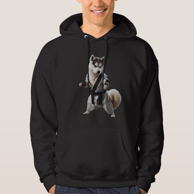 Husky Dog Play Karate, Karate Champion Husky Dog Hoodie (Vorderseite)