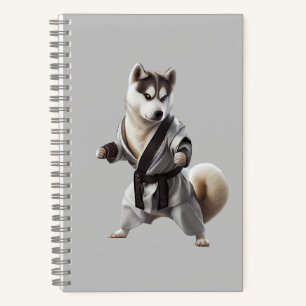 Husky Dog Play Karate, Karate Champion Husky Dog Notizbuch
