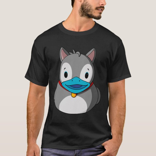 Husky Dog Rubber Duck T-Shirt (Vorderseite)