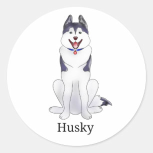 Husky Dog Runder Aufkleber