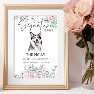 Husky Dog Signature Drink Sign Poster