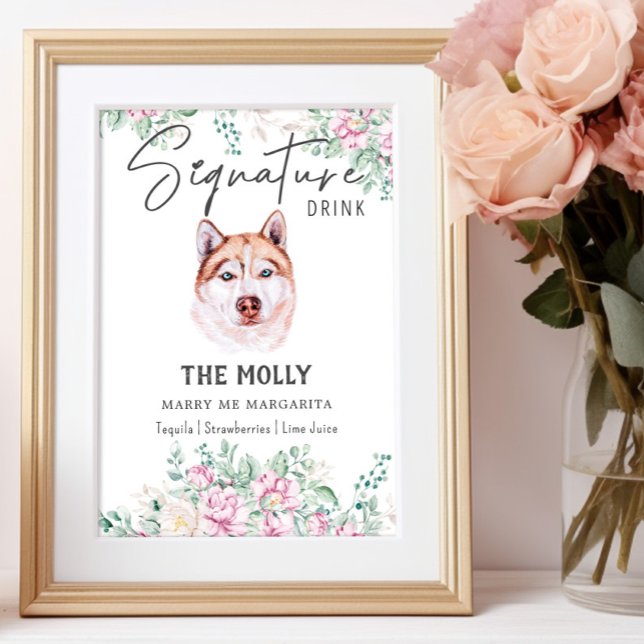 Husky Dog Signature Drink Sign Poster (Von Creator hochgeladen)