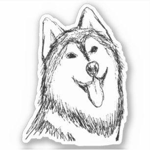 Husky Dog Sketch Aufkleber