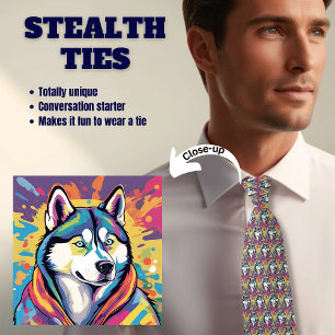 Husky Dog Stealth Neck Tie Krawatte