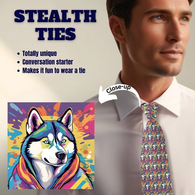 Husky Dog Stealth Neck Tie Krawatte (Von Creator hochgeladen)