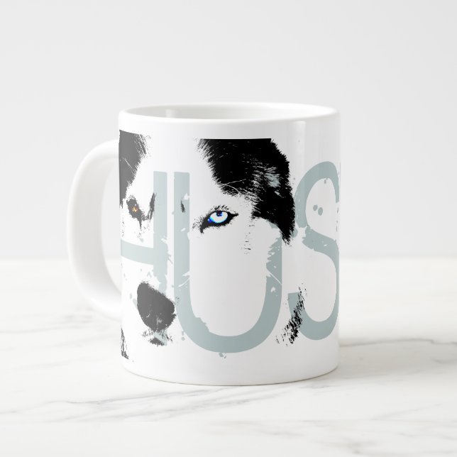 Husky Dog Tasse Siberischer Husky Sleg Dog Cup (Vorderseite Links)
