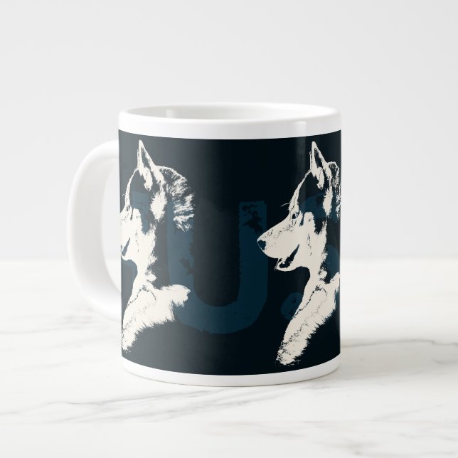Husky Dog Tasse Siberischer Husky Sleg Dog Cup (Vorderseite Links)