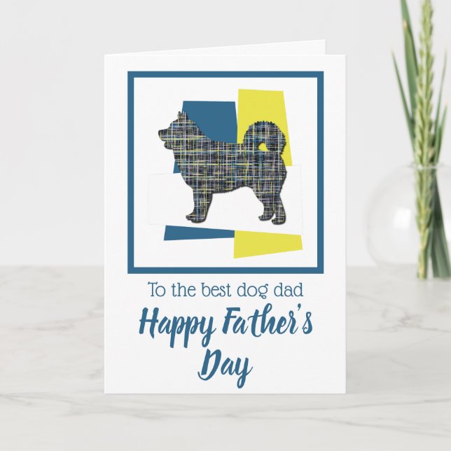 Husky Dog TriColor Father's Day Card Karte (Vorderseite)