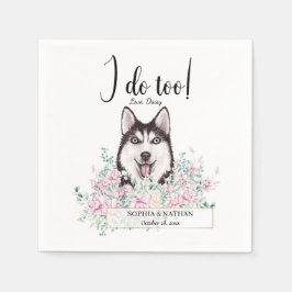 Husky Dog Wedding Cocktail Napkins Serviette