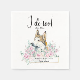 Husky Dog Wedding Cocktail Napkins Serviette