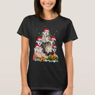 Husky Dog Weihnachtsbaum Niedlichen Weihnachten T-Shirt
