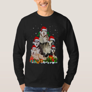 Husky Dog Weihnachtsbaum Niedlichen Weihnachten T-Shirt