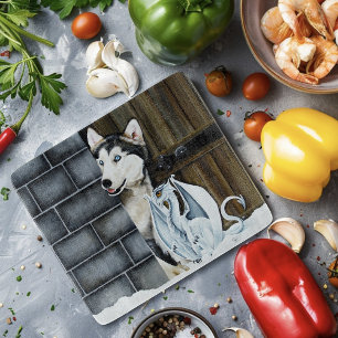 Husky Dog White Dragon Adventure Schneidebrett