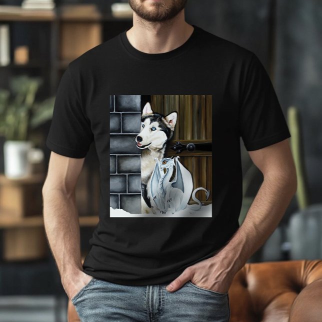 Husky Dog White Dragon Adventure T-Shirt (Von Creator hochgeladen)
