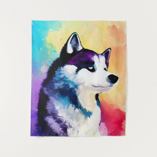 Husky Dog Wild Nature Animal Color Art Malerei Wandteppich