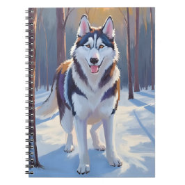 Husky | Dog Winter Watercolor Pet Painting Notizblock