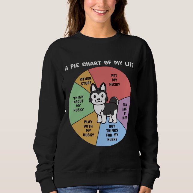 Husky ein Kuchendiagramm meines Lebens Sweatshirt (Vorderseite)