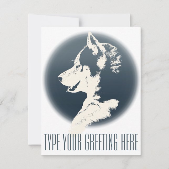 Husky Einladungen Personalisiert Sibirische Husky- (Vorderseite)