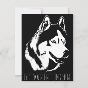 Husky-Einladungen Personalisierte Karte für Sibiri