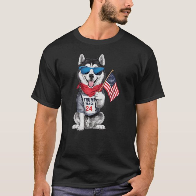 Husky Even My Dog Wants Trump Vance 2024 T-Shirt (Vorderseite)