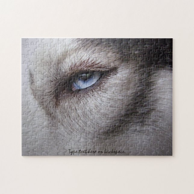Husky Eyes Puzzle Personalisierte Schlittenhundepu (Horizontal)