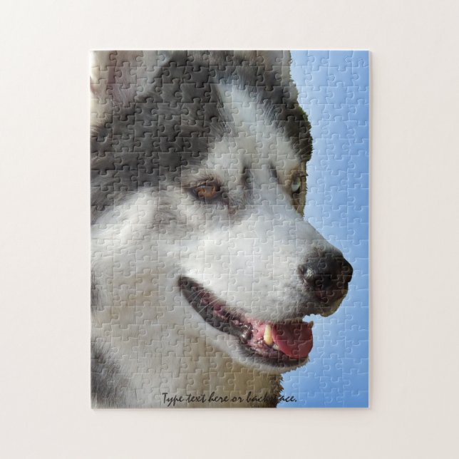 Husky Eyes Puzzle Personalisierte Schlittenhundepu (Vertikal)