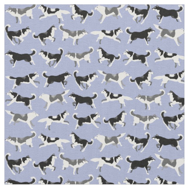 Husky Fabric Siberian Husky Fabrics Hund Textiles Stoff (Nahaufnahme)