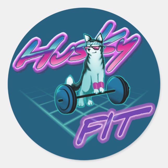 Husky Fit Runder Aufkleber (Vorderseite)