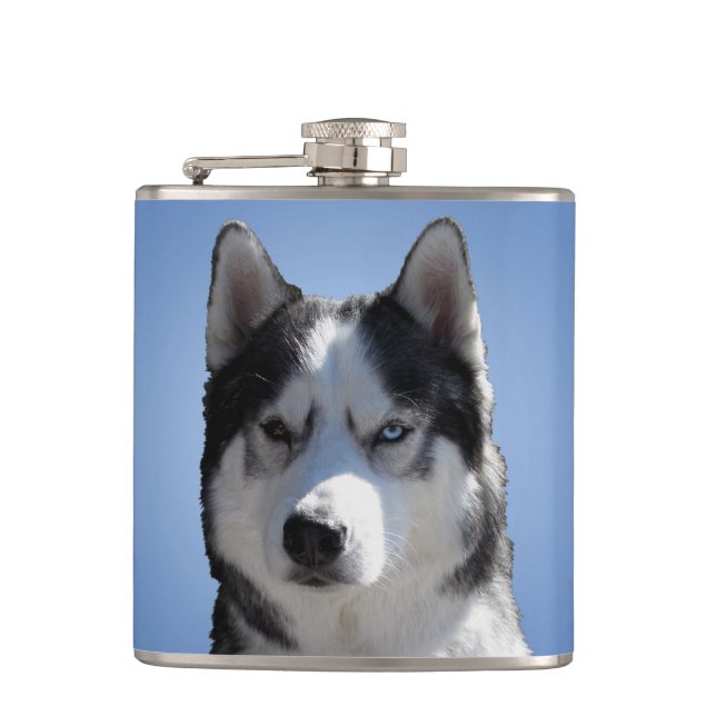 Husky Flask Custom Siberian Husky Drink Flasche Flachmann (Vorderseite)