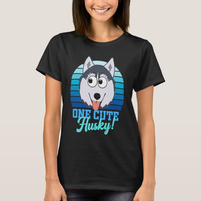 Husky Frauen Kinder Jungs Mädchen Männer Schlitten T-Shirt (Vorderseite)