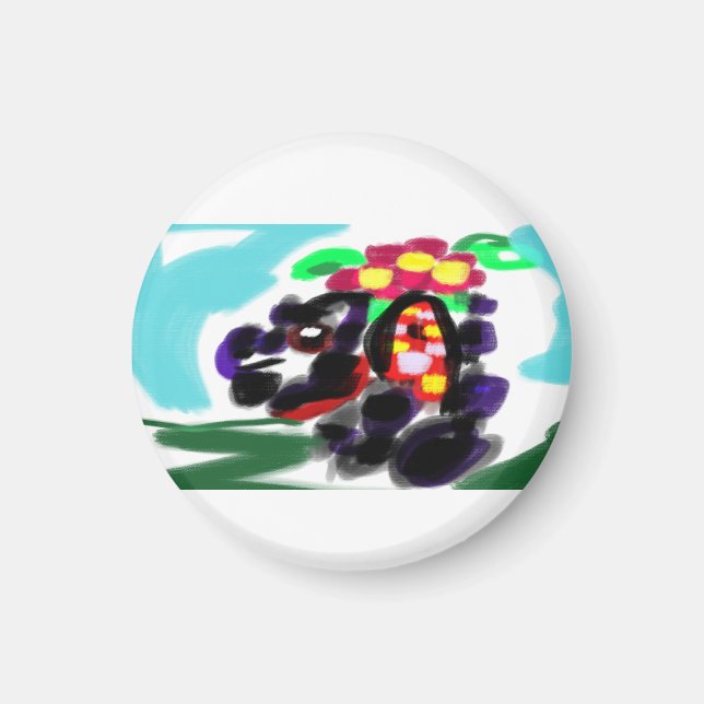 Husky Freude  Magnet (Vorne)