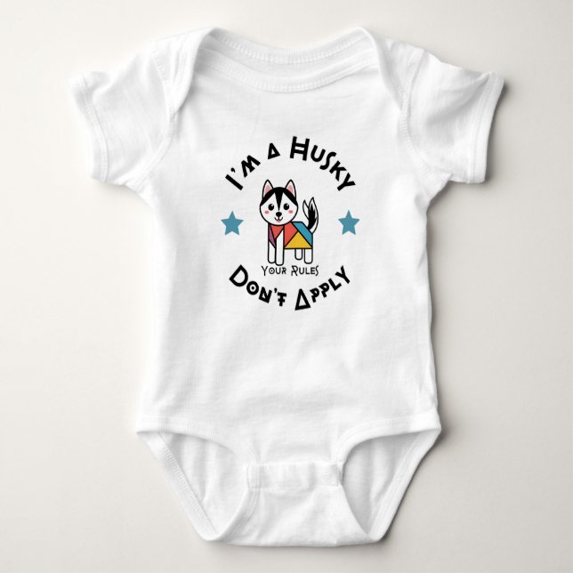 Husky Funny Baby Apparel Design Strampler (Vorderseite)
