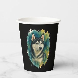 Husky-Geist-Wasserfarben-Majestät Pappbecher