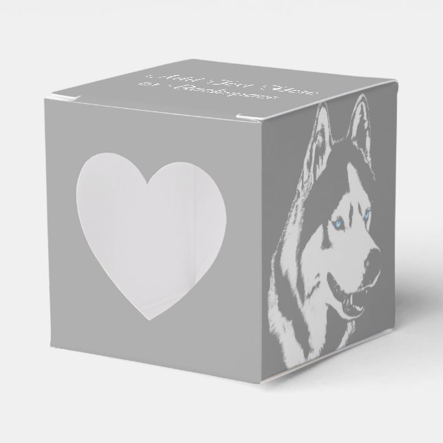Husky-Geschenkboxen personalisieren Husky-Malamute Geschenkschachtel (Vorderseite)