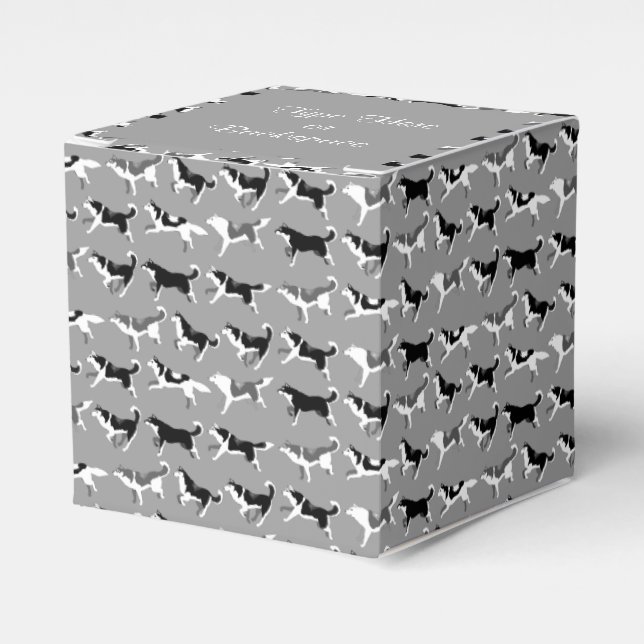 Husky-Geschenkboxen personalisieren Husky Sled Dog Geschenkschachtel (Vorderseite)