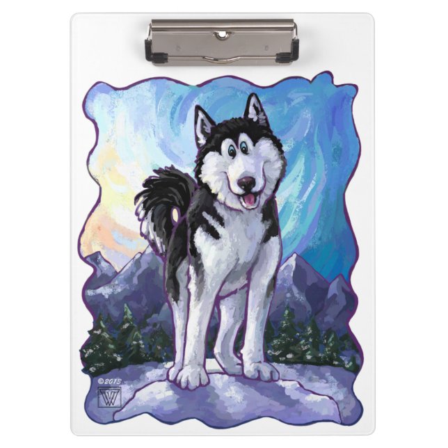 Husky Geschenke & Accessoires Klemmbrett (Vorderseite)