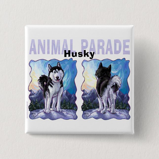Husky-Geschenke und Zubehör Button (Vorderseite)