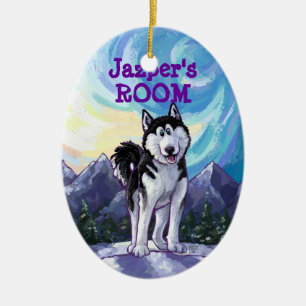 Husky-Geschenke und Zubehör Keramikornament