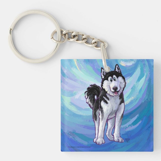 Husky-Geschenke und Zubehör Schlüsselanhänger (Vorderseite)